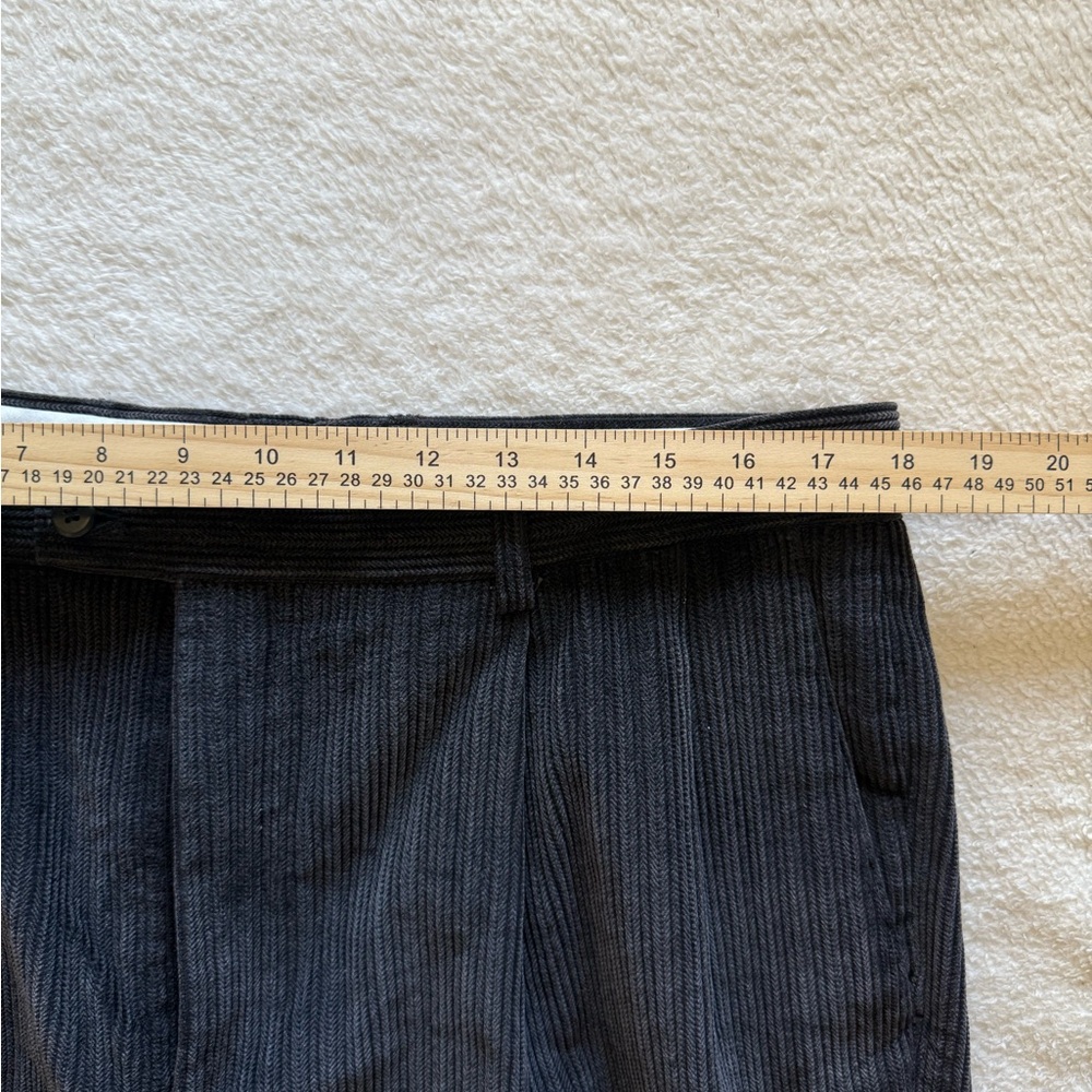 Louise Raphael Tailored Men's Baggy Wide Leg Corduroy Pleated Pants Size 36x30 - Picture 9 of 10